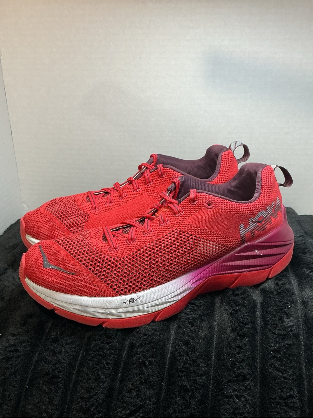 HOKA ONE ONE Mach 1 Women’s Size 9 Hibiscus Cherries Jubilee 1019280 Rare 2018 - Picture 11 of 15